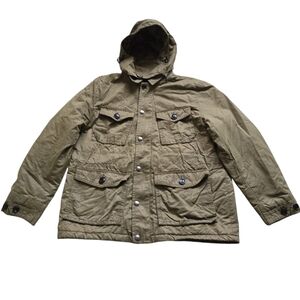 Banana Republic Water-Resistant Field Jacket With Hoodie Size Large Army Green